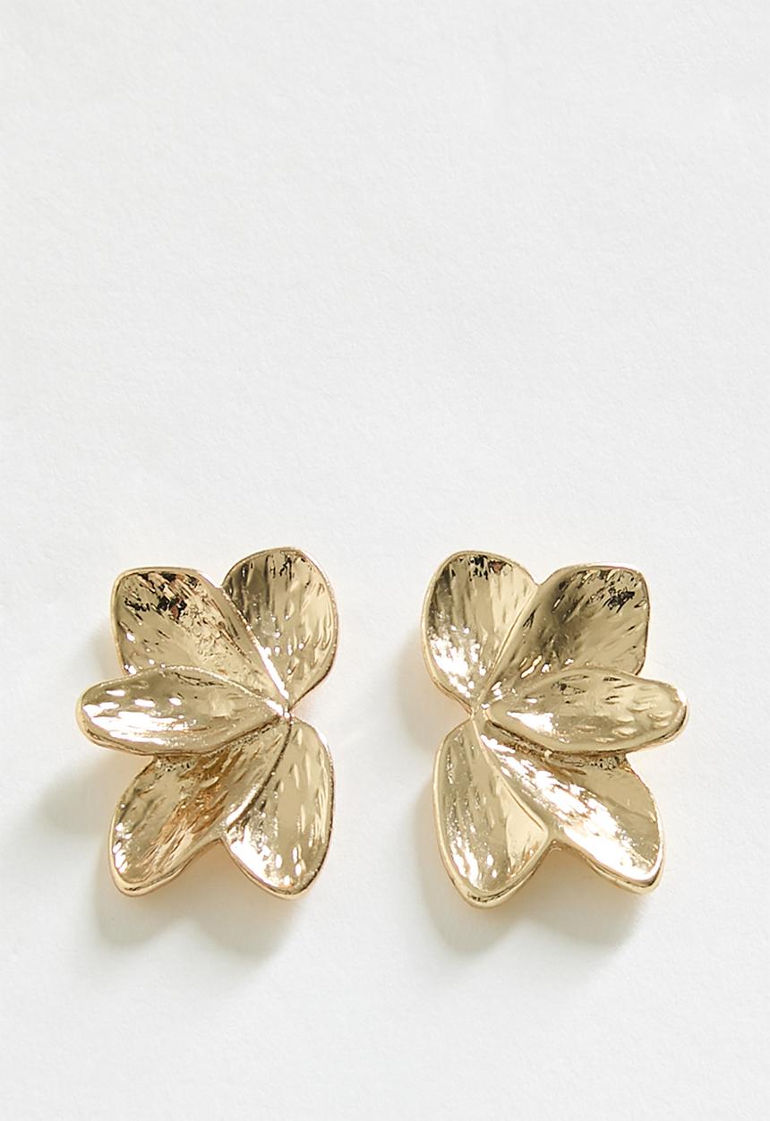 boohoo - Floral Delicate Earrings- gold