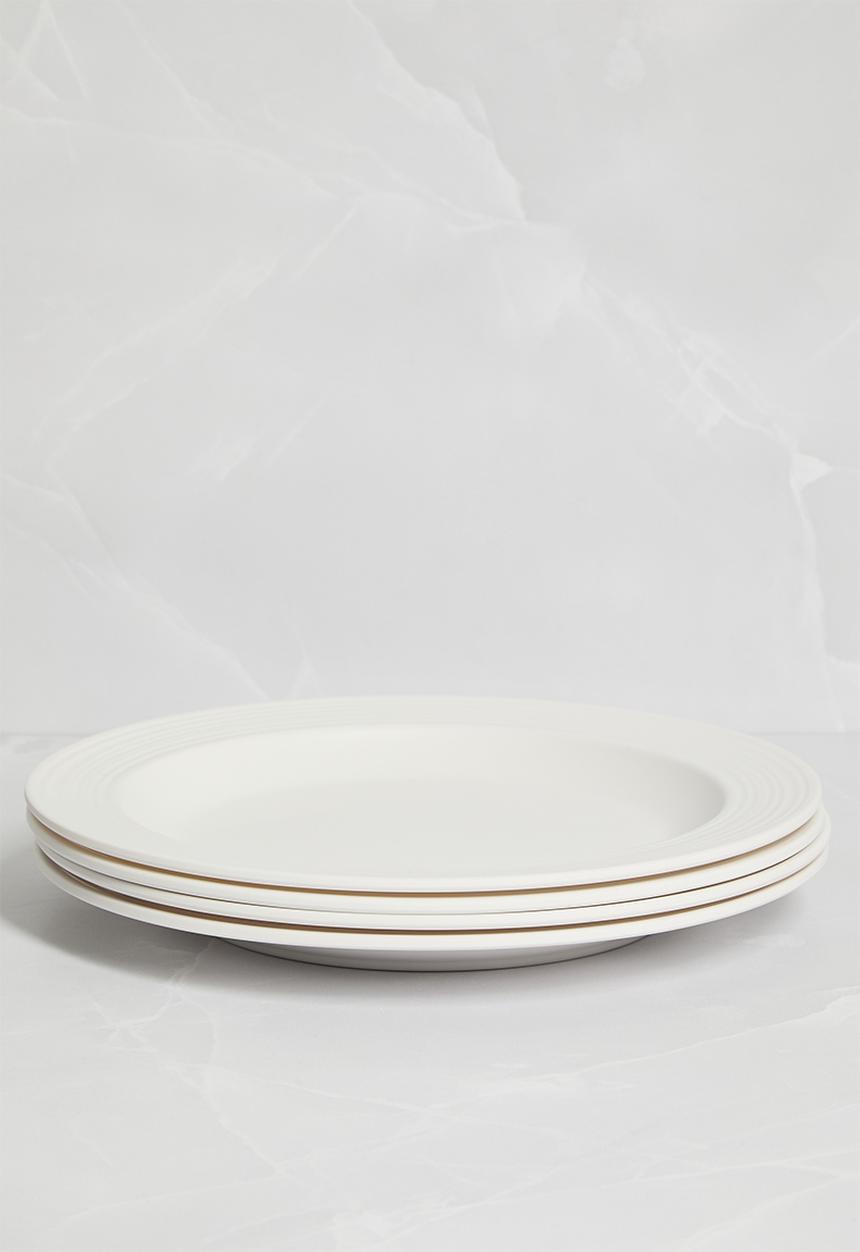 H&S - Ribs melamine sinner plate set of 4 - white