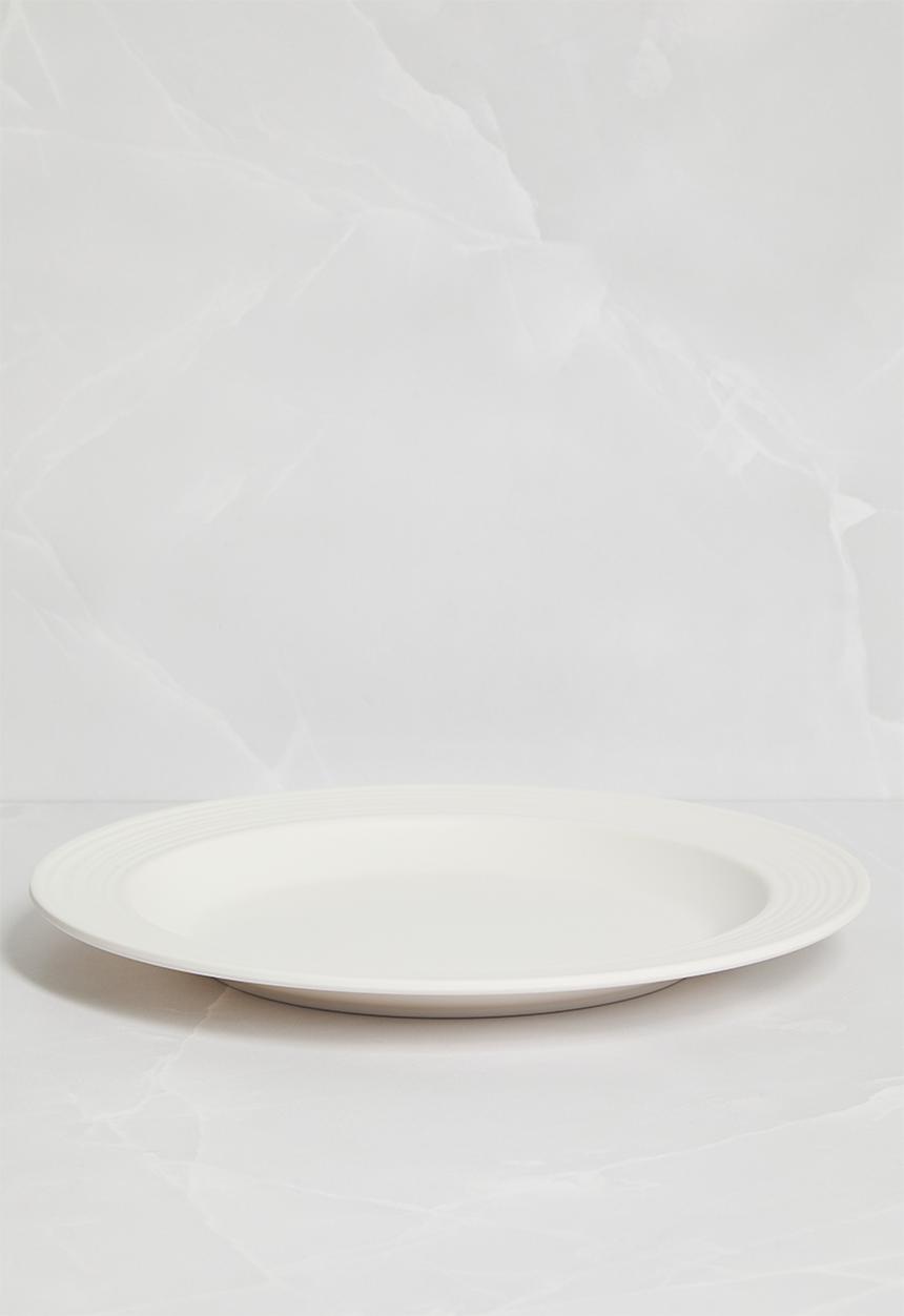 H&S - Ribs melamine sinner plate set of 4 - white