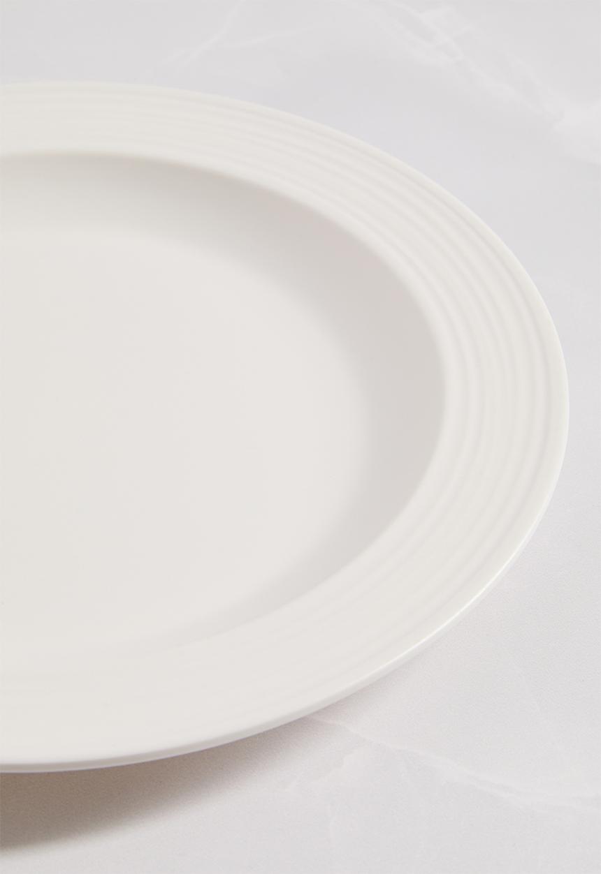 H&S - Ribs melamine sinner plate set of 4 - white