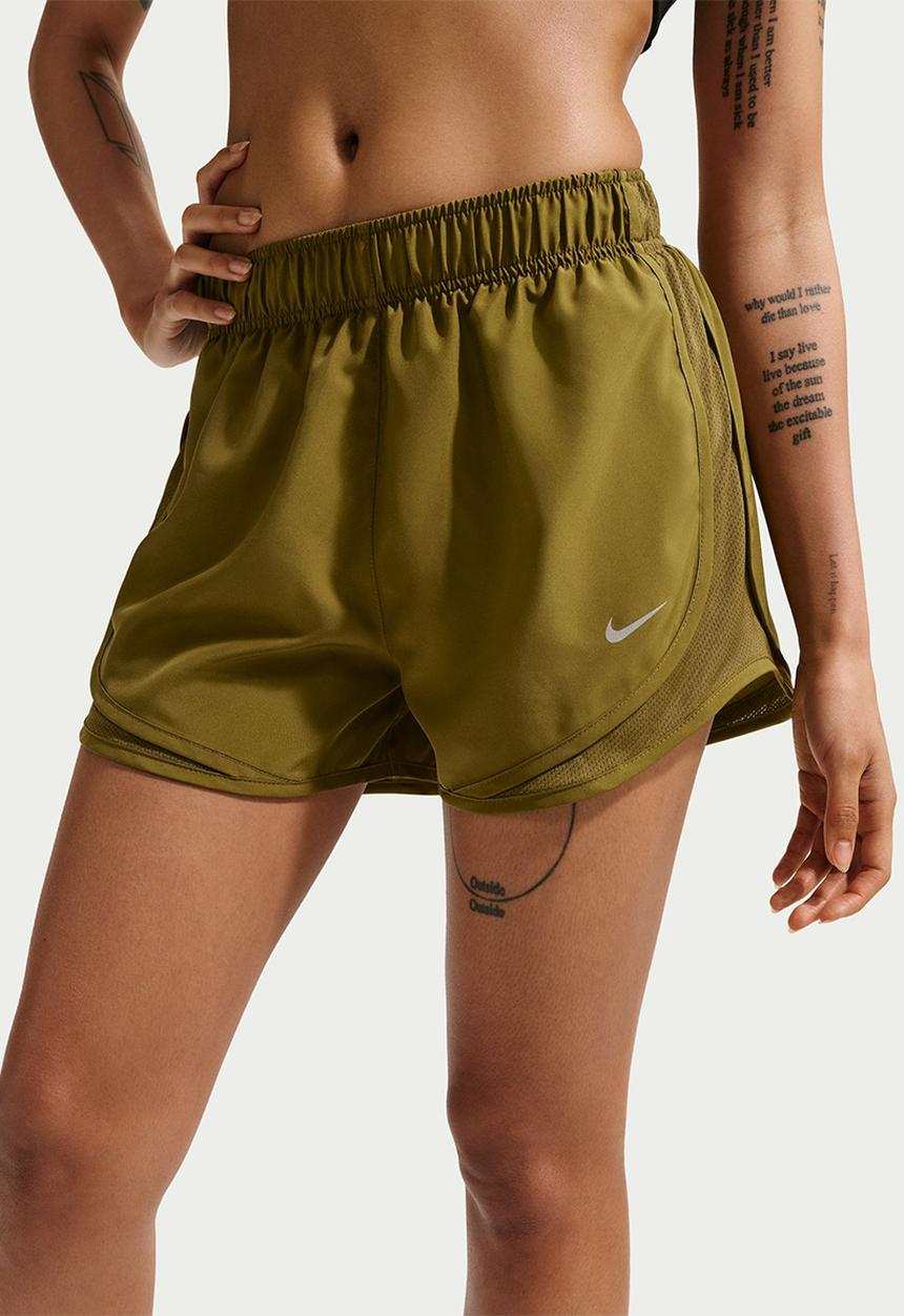 Nike - W Nk Tempo Df Mr 3" Short - Olive Flak/Olive Flak/Reflective Silv