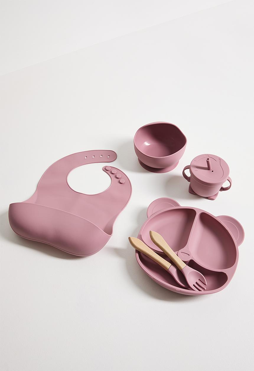Pop Candy - Silicone dining set - dark mauve