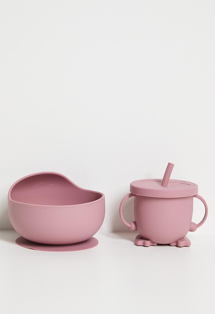 Pop Candy - Silicone dining set - dark mauve