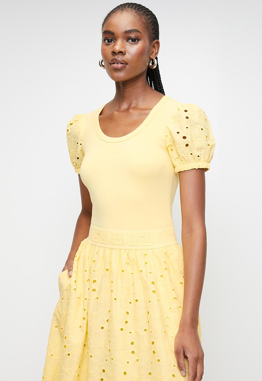 Steve Madden - Ladies celine puff sleeve top - lemon