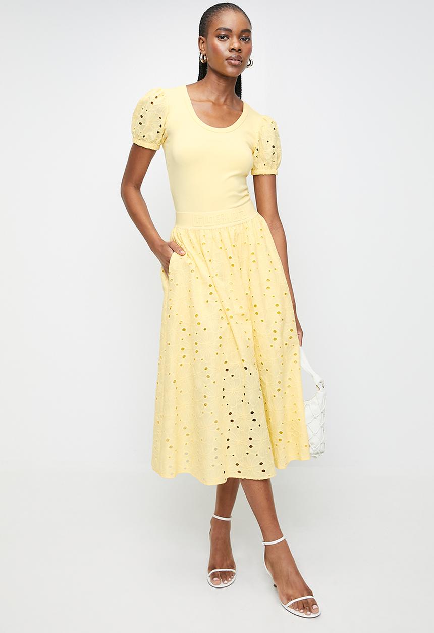 Steve Madden - Ladies celine puff sleeve top - lemon