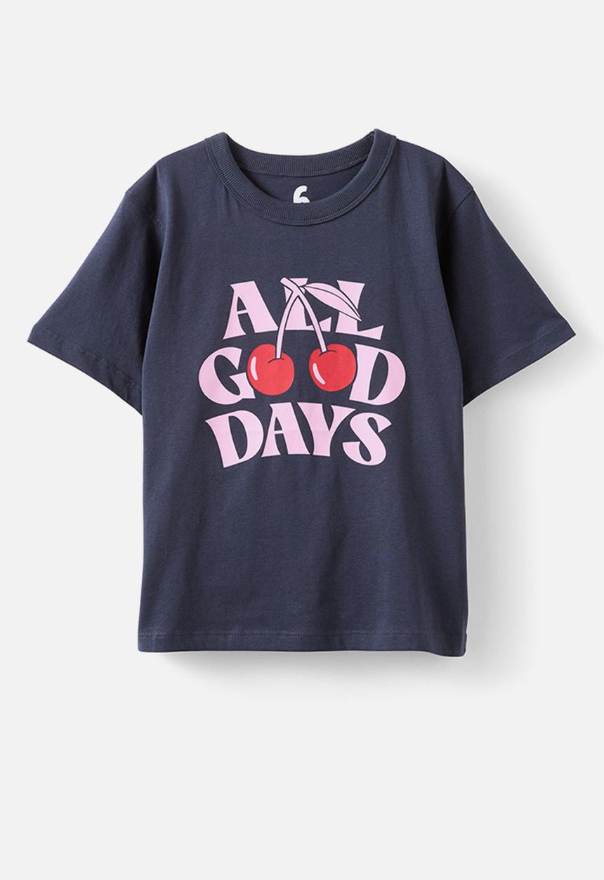 Cotton On - Poppy Oversize Graphic Print Tee -  Squid Ink/All Good Days