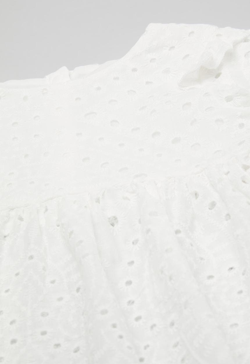 Pop Candy - Broderie peplum dress with bloomer shorts - white