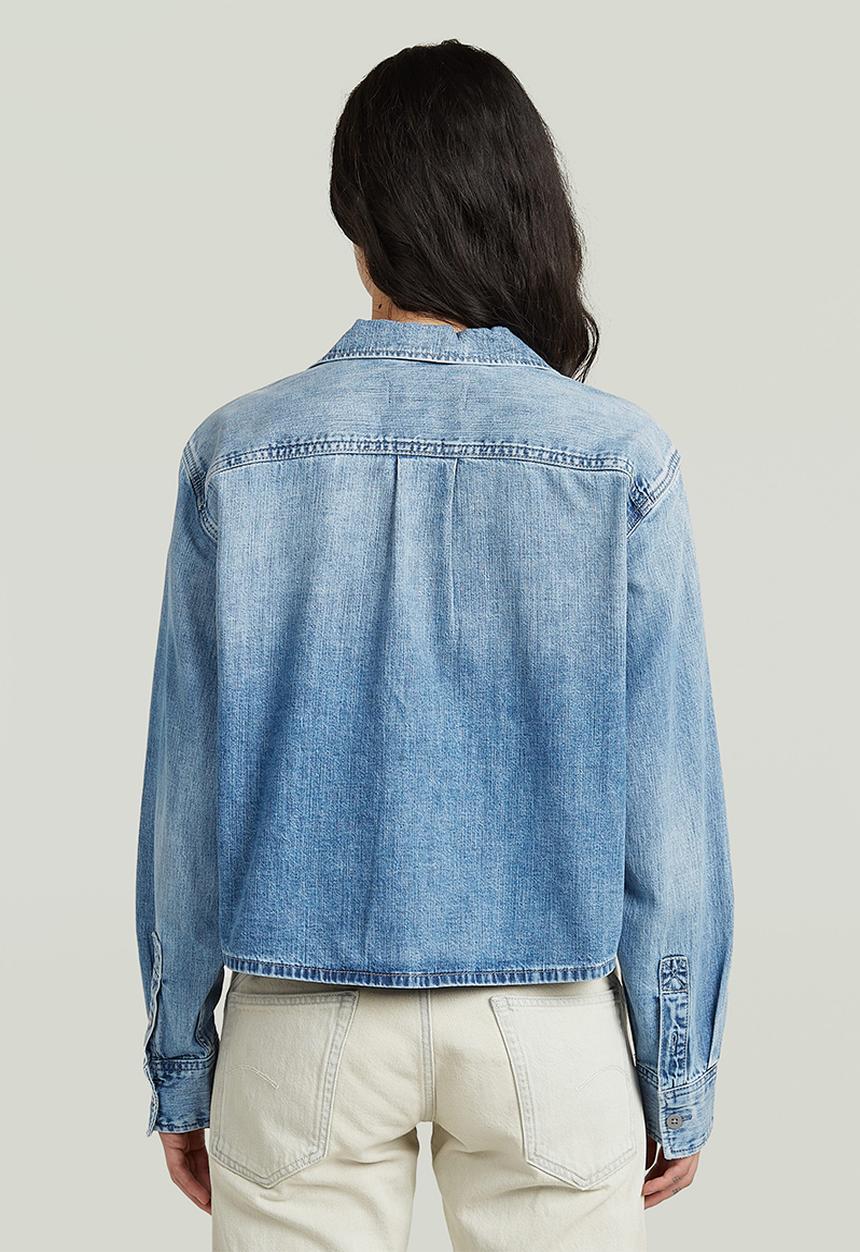 G-STAR - Resort Boxy Relaxed Shirt l\s wmn - Faded blue kyanite