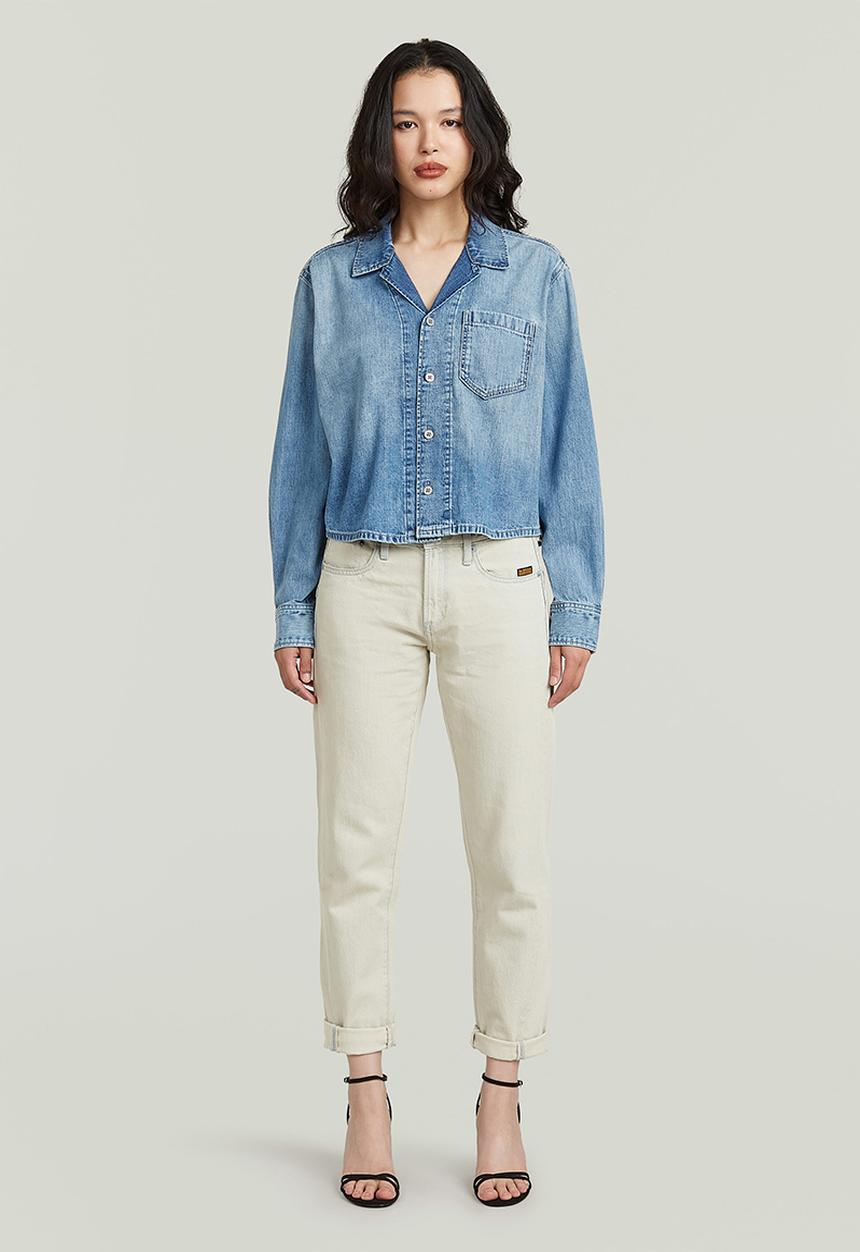 G-STAR - Resort Boxy Relaxed Shirt l\s wmn - Faded blue kyanite