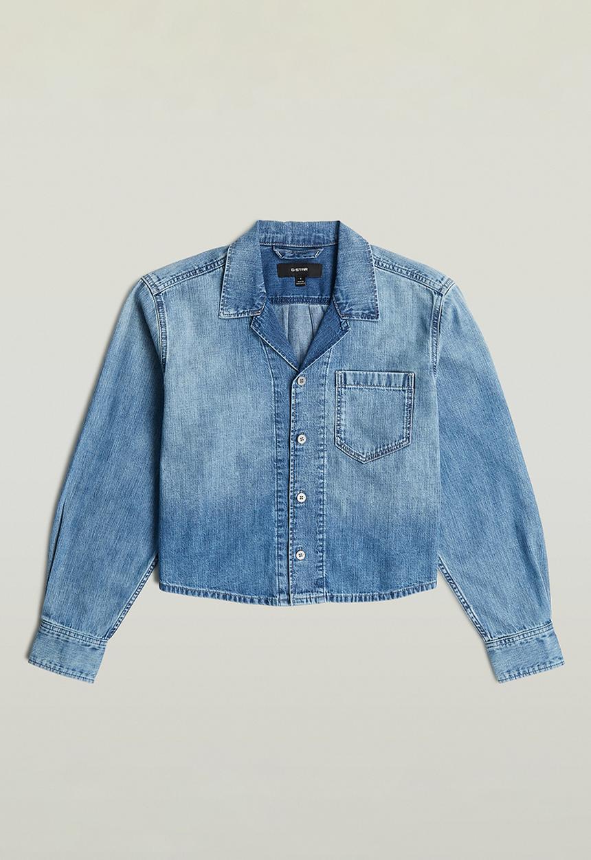 G-STAR - Resort Boxy Relaxed Shirt l\s wmn - Faded blue kyanite