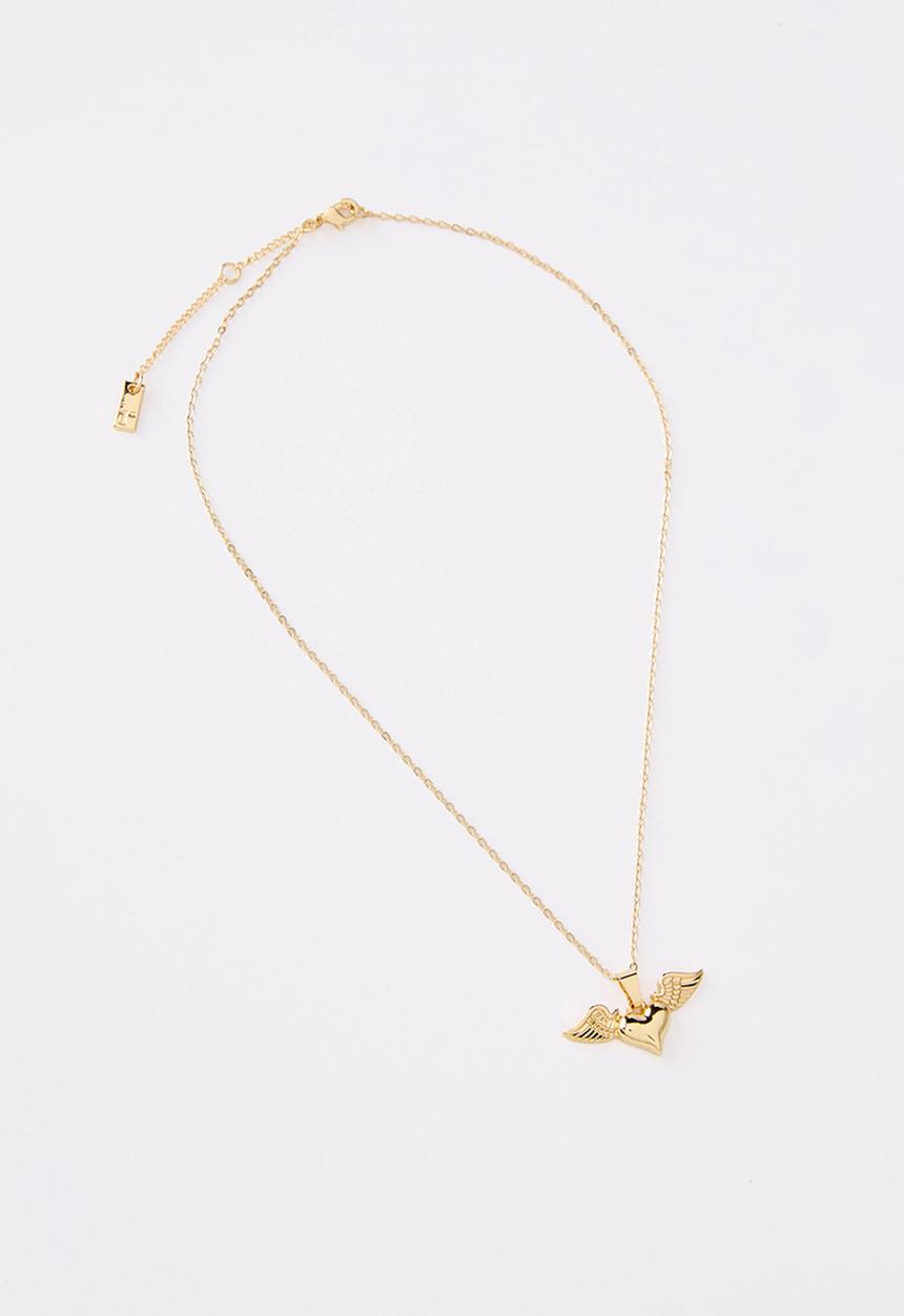 Rubi - Winged heart pendant necklace - gold