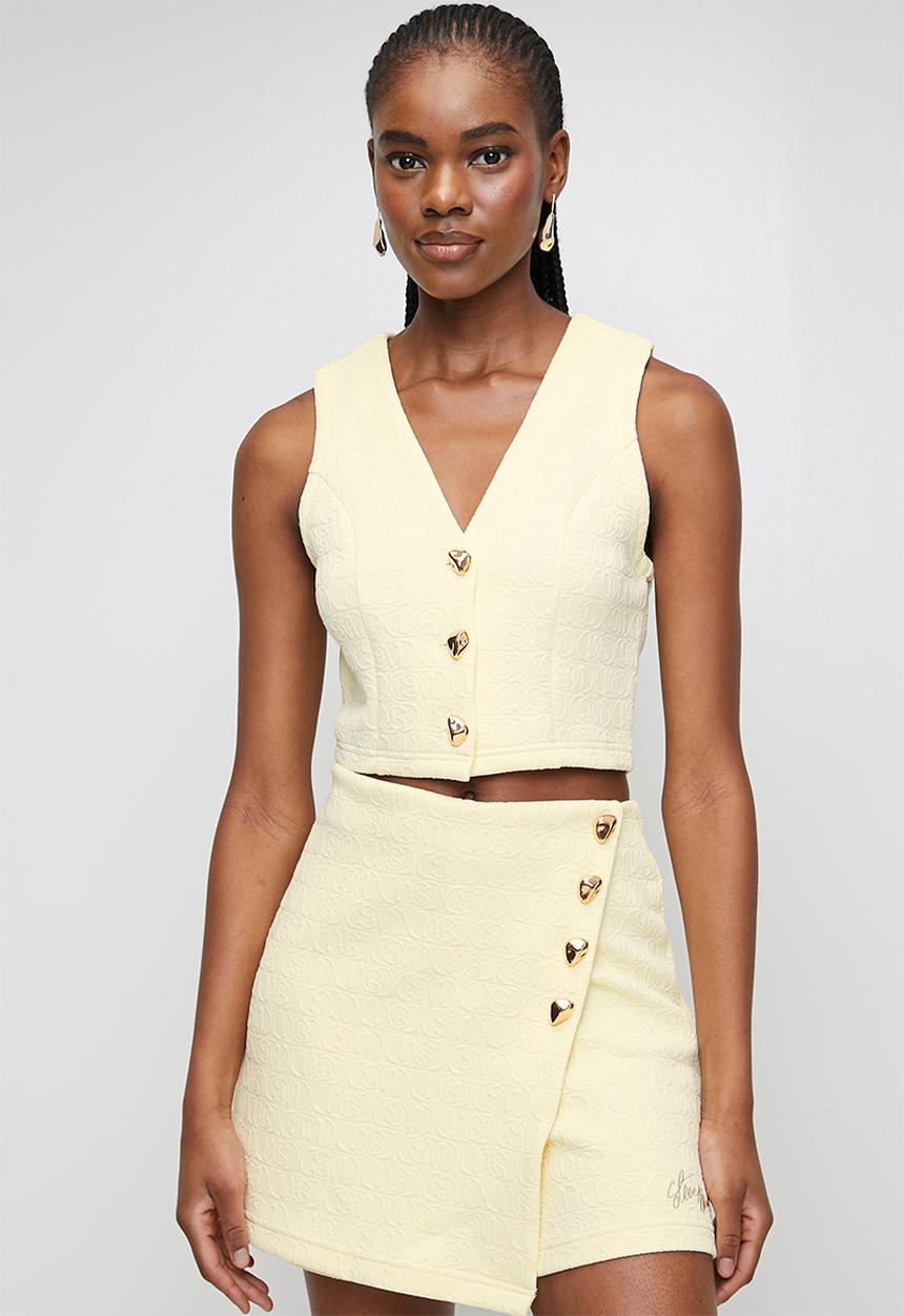 Steve Madden - Ladies hilton waistcoat - pale lemon