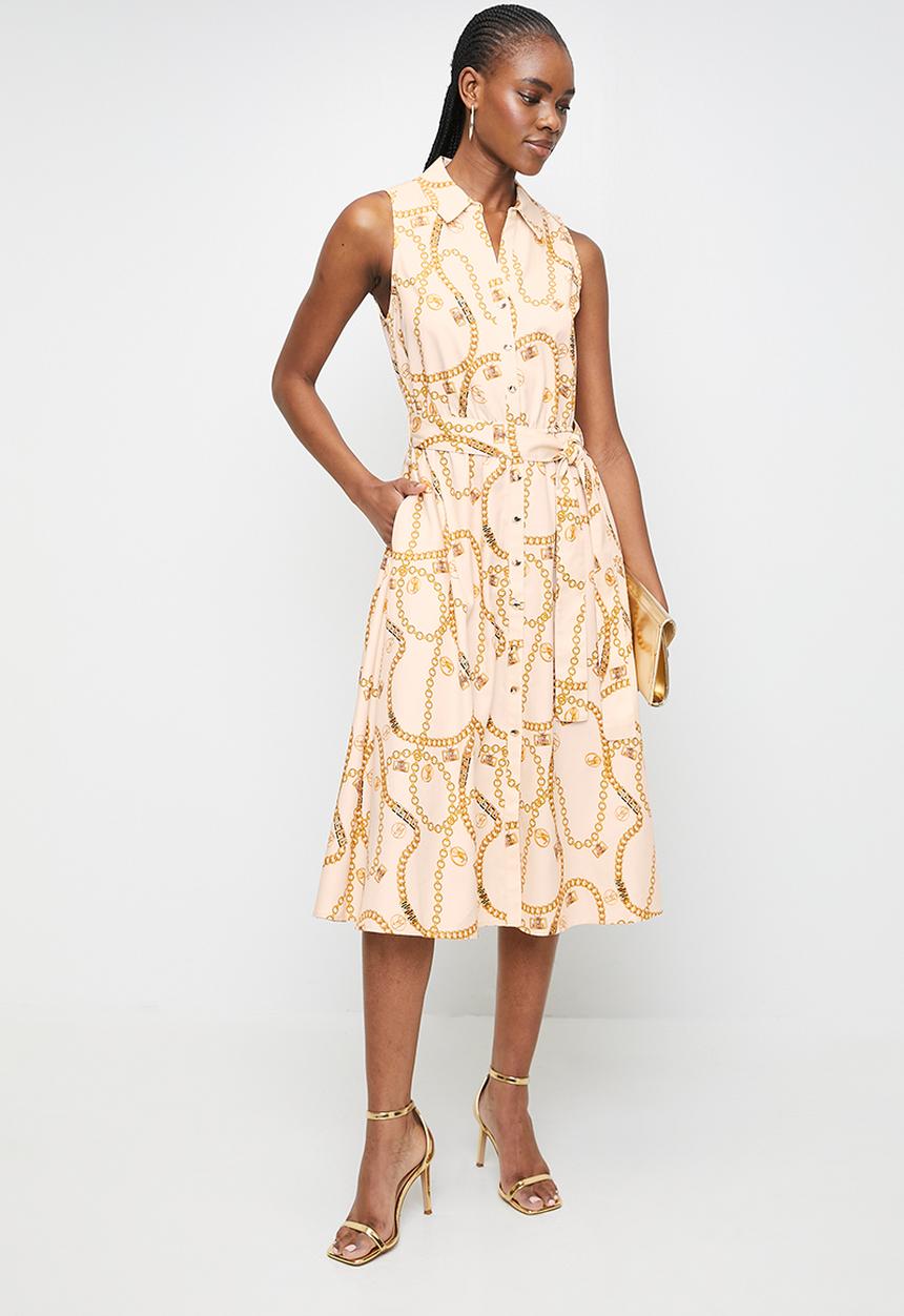 Steve Madden - Ladies solange fit & flare shirt dress - cream