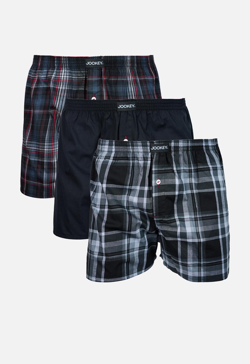 Jockey - 3 pack boxer shorts - black print multi