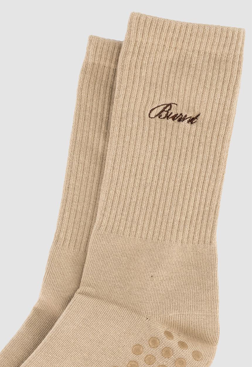 Burnt  - Studio Grip Sock - Cashew