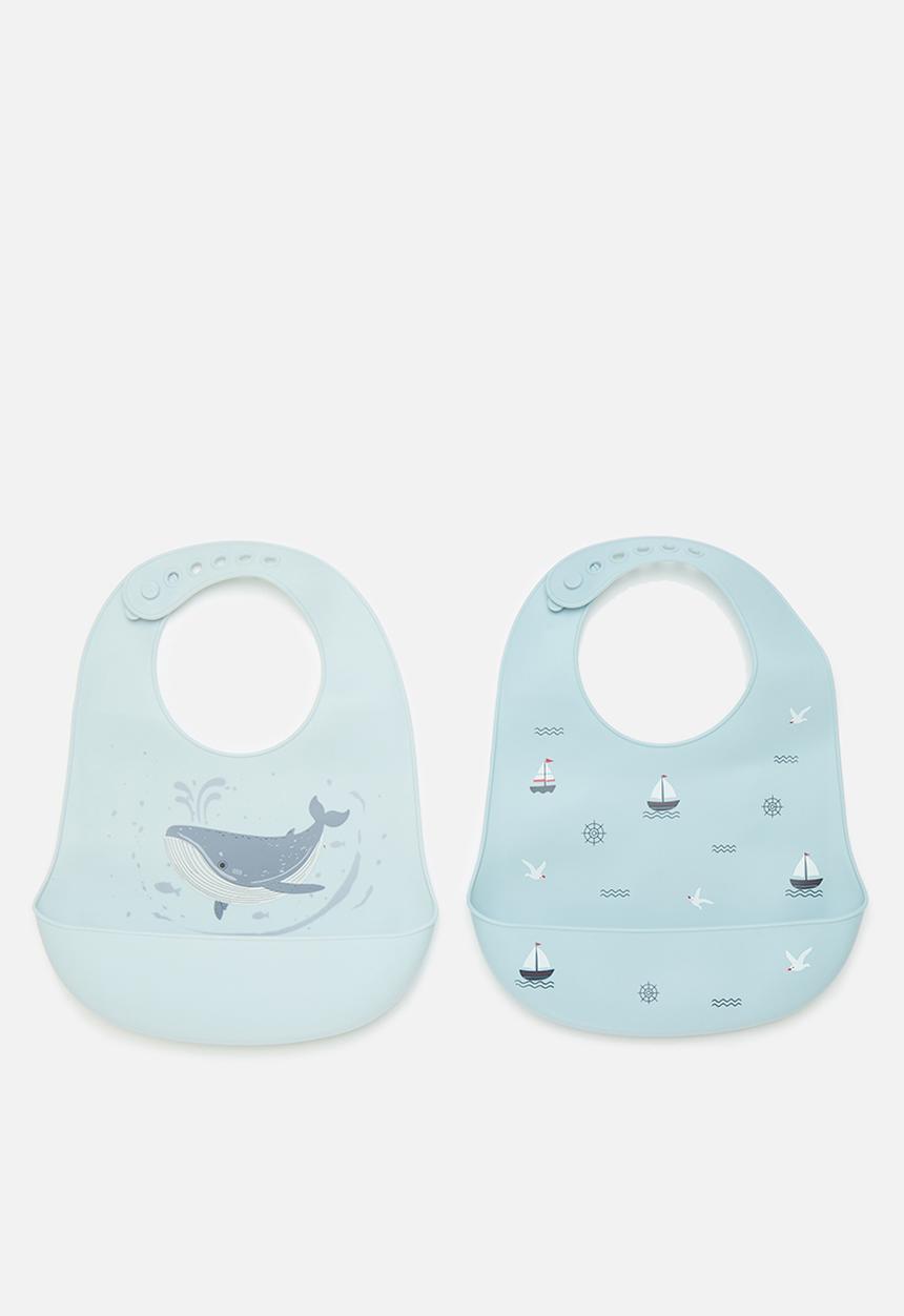 Pop Candy - 2 pack silicone bib - blue/multi