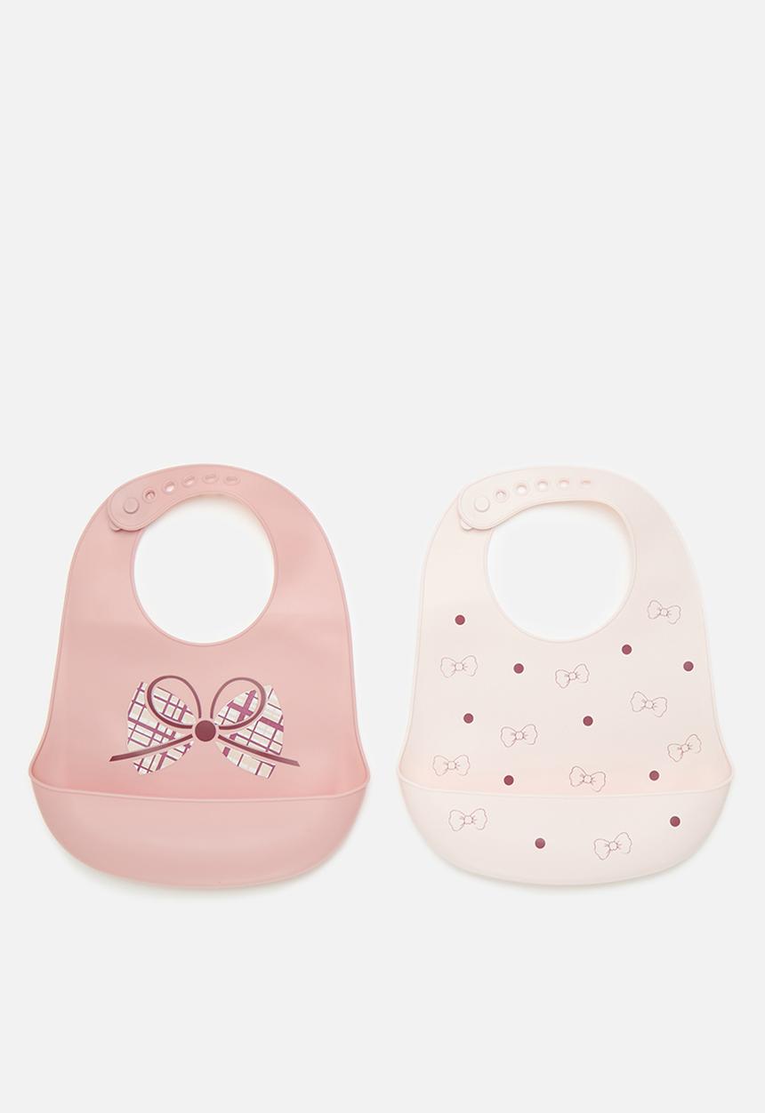 Pop Candy - 2 pack silicone bib - pink/multi