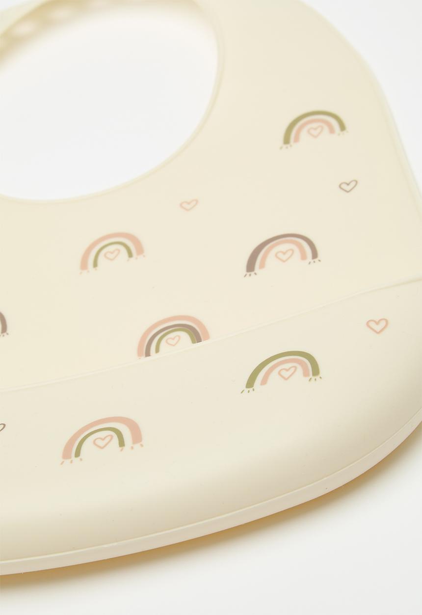 Pop Candy - 2 pack silicone bib - beige/multi