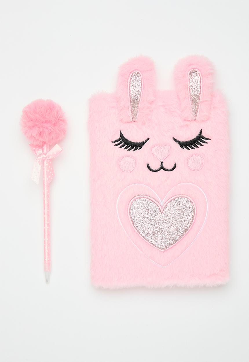 Pop Candy - Plush bunny notebook - pink