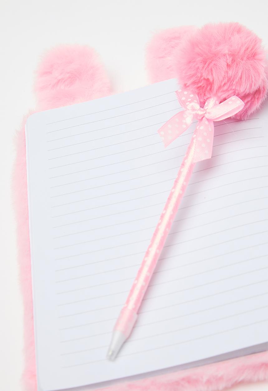 Pop Candy - Plush bunny notebook - pink