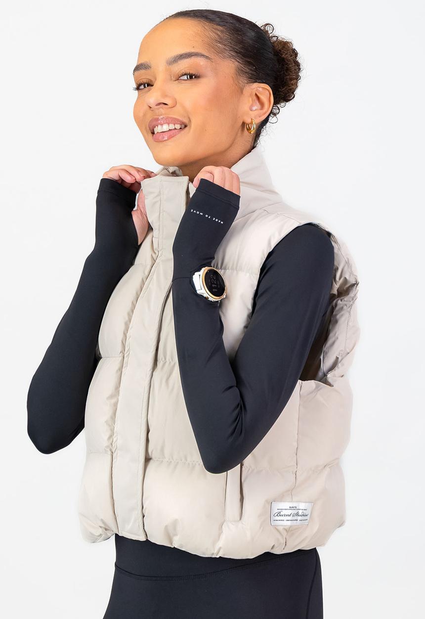 Burnt  - Montana Thermolite Puffer Gilet - Cream