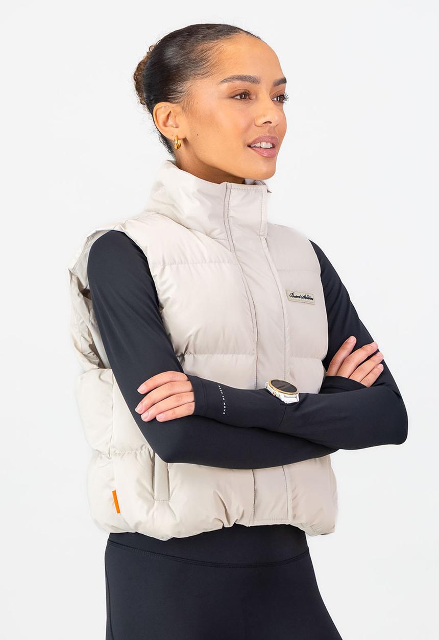 Burnt  - Montana Thermolite Puffer Gilet - Cream