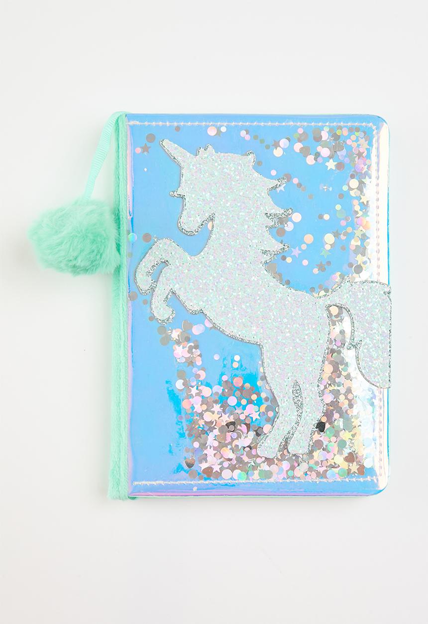 Pop Candy - Applique pony notebook - white/blue/sequins