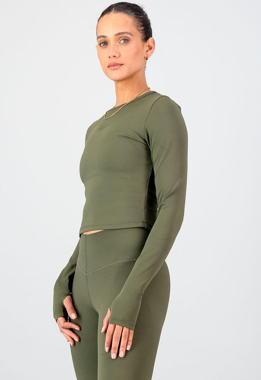 Burnt  - Olivia Fitted Long Sleeve - Olive