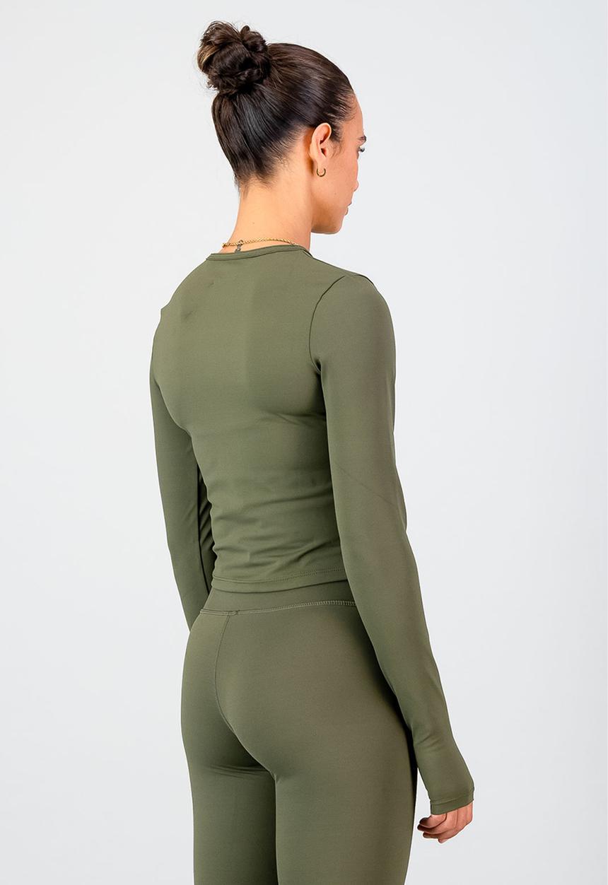 Burnt  - Olivia Fitted Long Sleeve - Olive