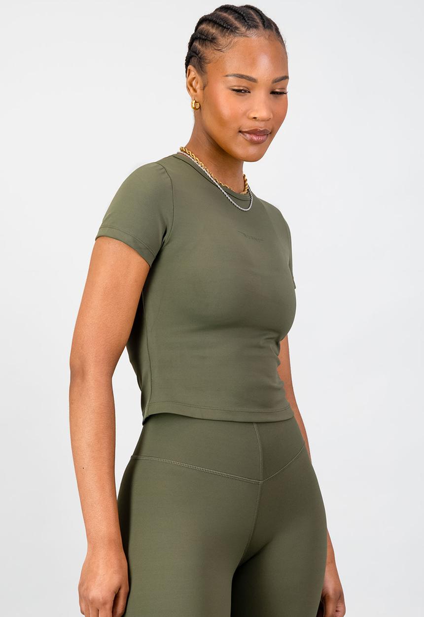 Burnt  - Olivia Fitted Tee - Olive