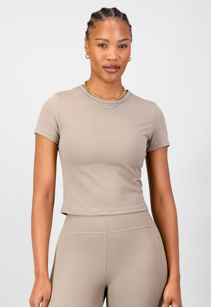 Burnt  - Olivia Fitted Tee - Cashew