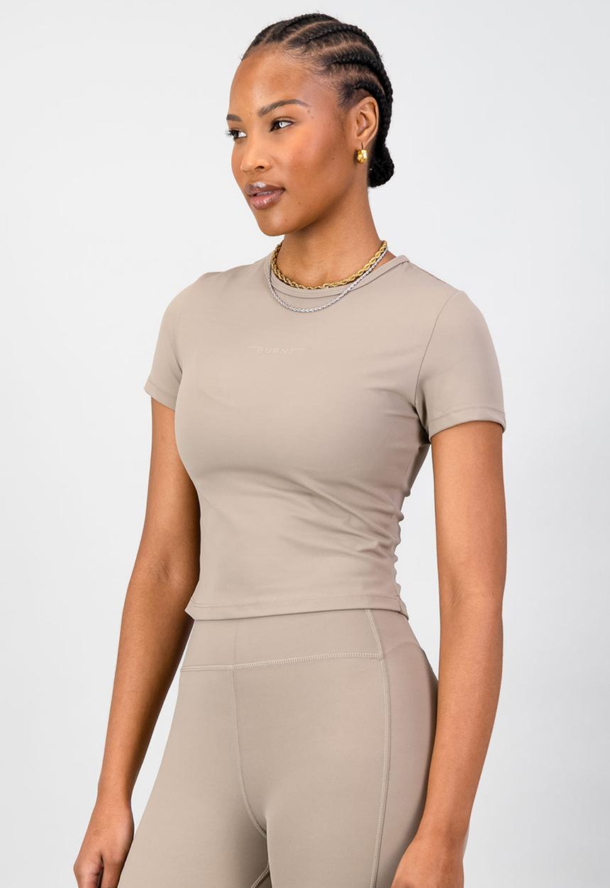 Burnt  - Olivia Fitted Tee - Cashew