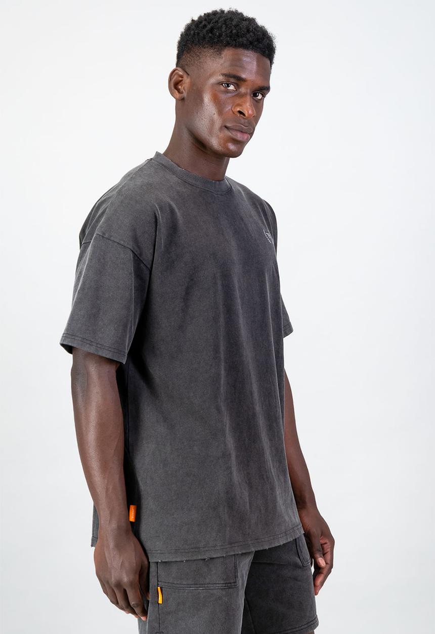 Burnt  - Ultra Heavy Oversized Tee - Acid Black