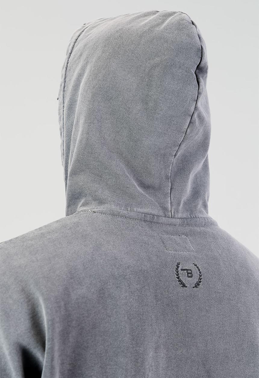 Burnt  - Ultra Heavy Hoodie - Light Grey