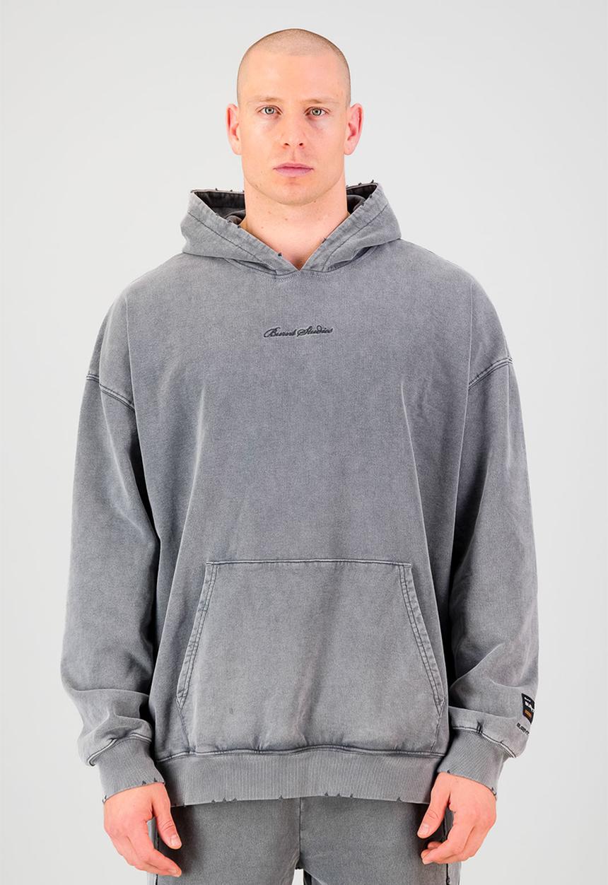 Burnt  - Ultra Heavy Hoodie - Light Grey