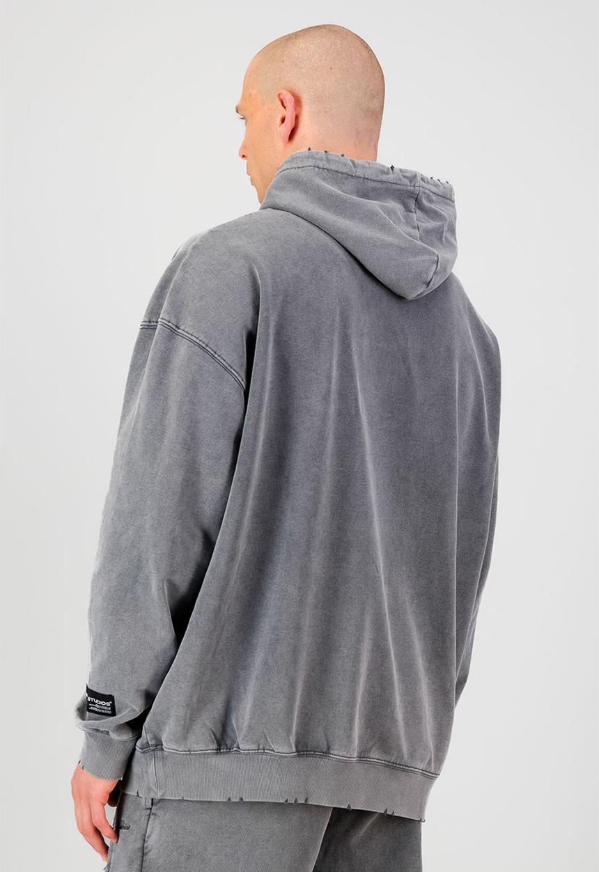 Burnt  - Ultra Heavy Hoodie - Light Grey