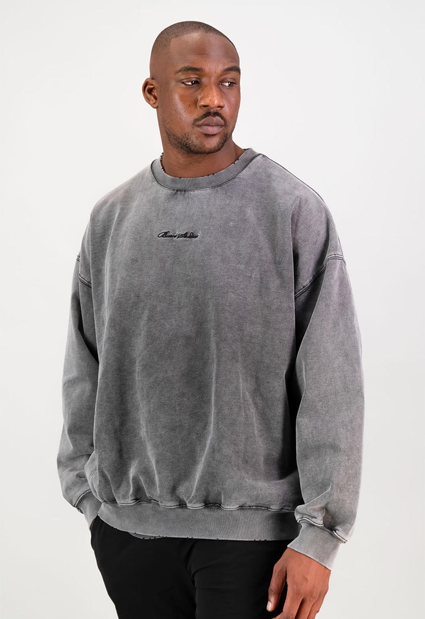 Burnt  - Ultra Heavy Crew Top - Acid Black
