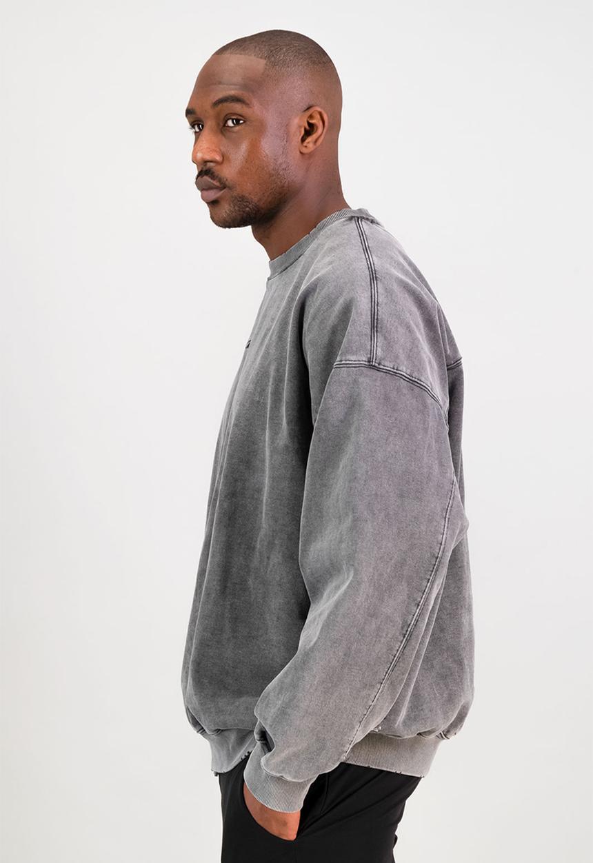 Burnt  - Ultra Heavy Crew Top - Acid Black