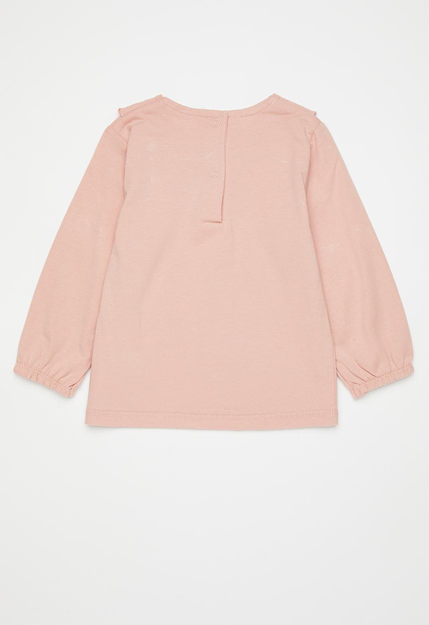 Pop Candy - Long sleeve collared tee - pastel pink