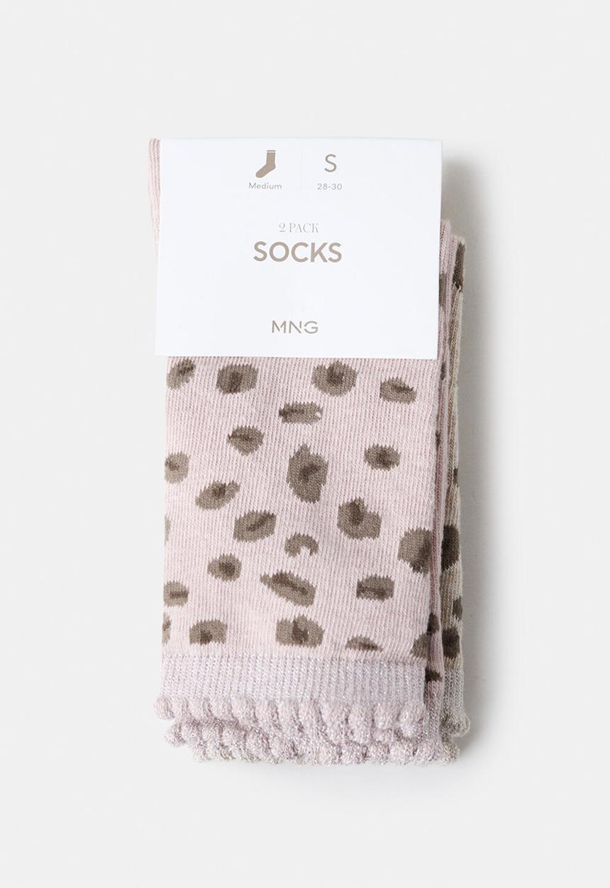 MANGO - 2 pack patterned socks - brown