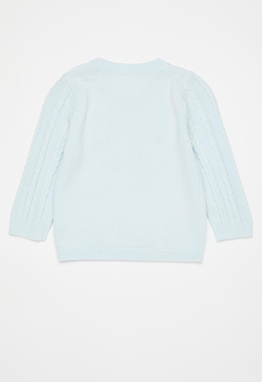 Pop Candy - Knit jersey - pastel blue/white/bear