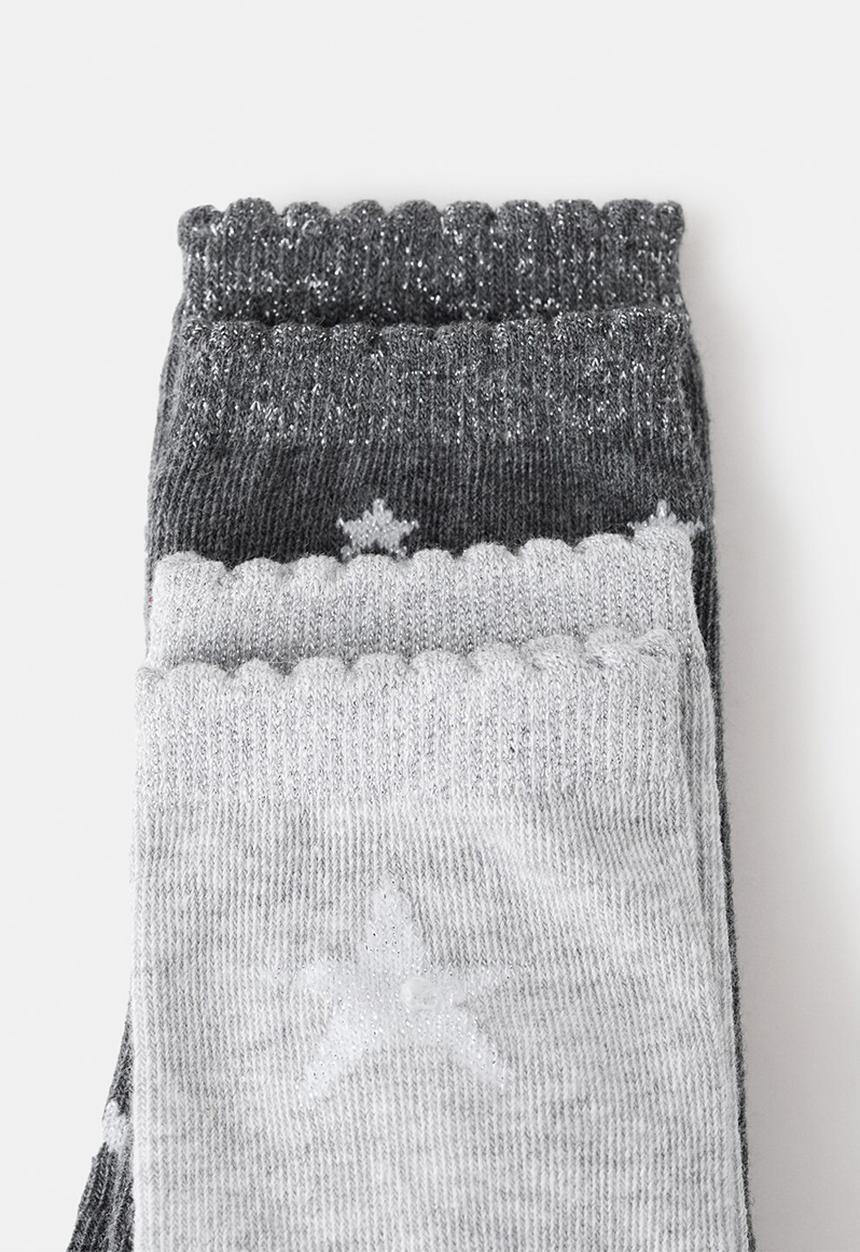 MANGO - 2 pack patterned socks - Medium Heather Grey