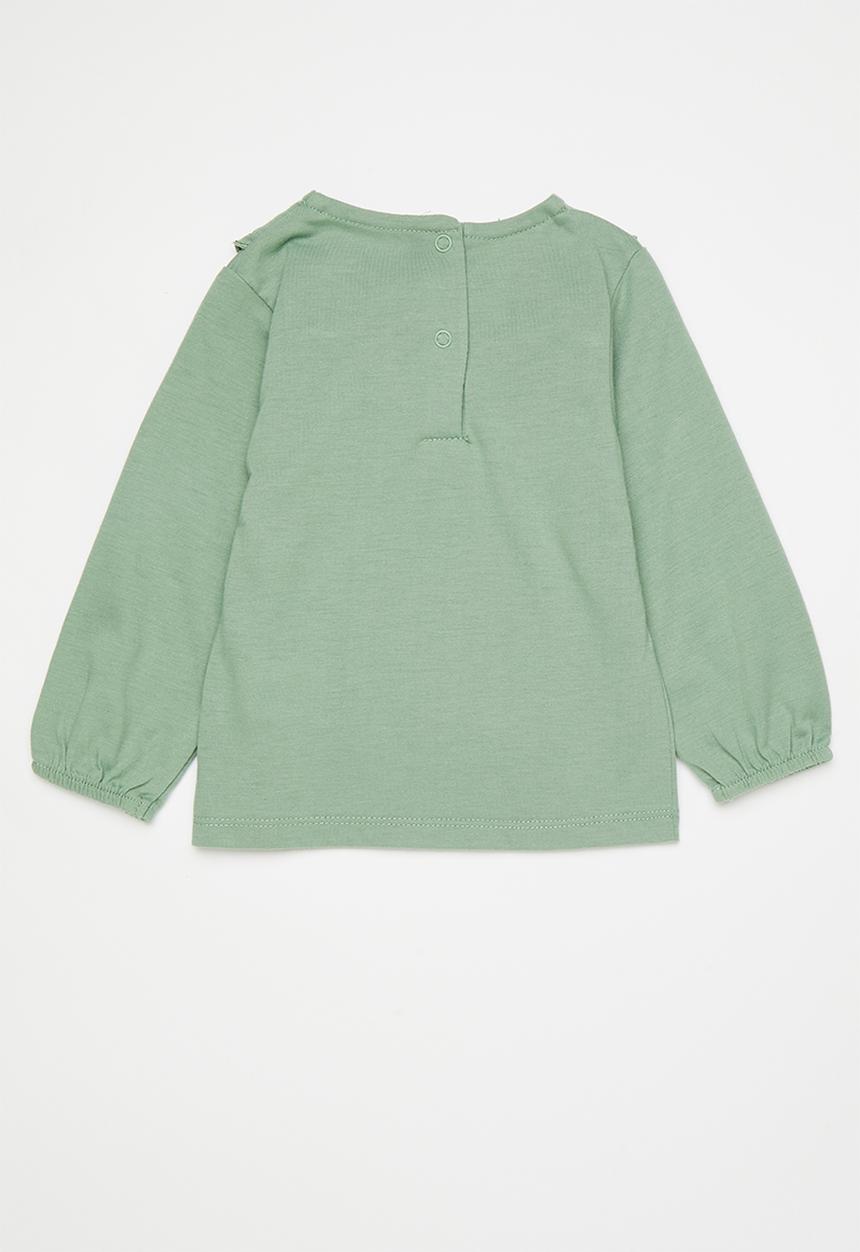 Pop Candy - Long sleeve collared tee - fern green
