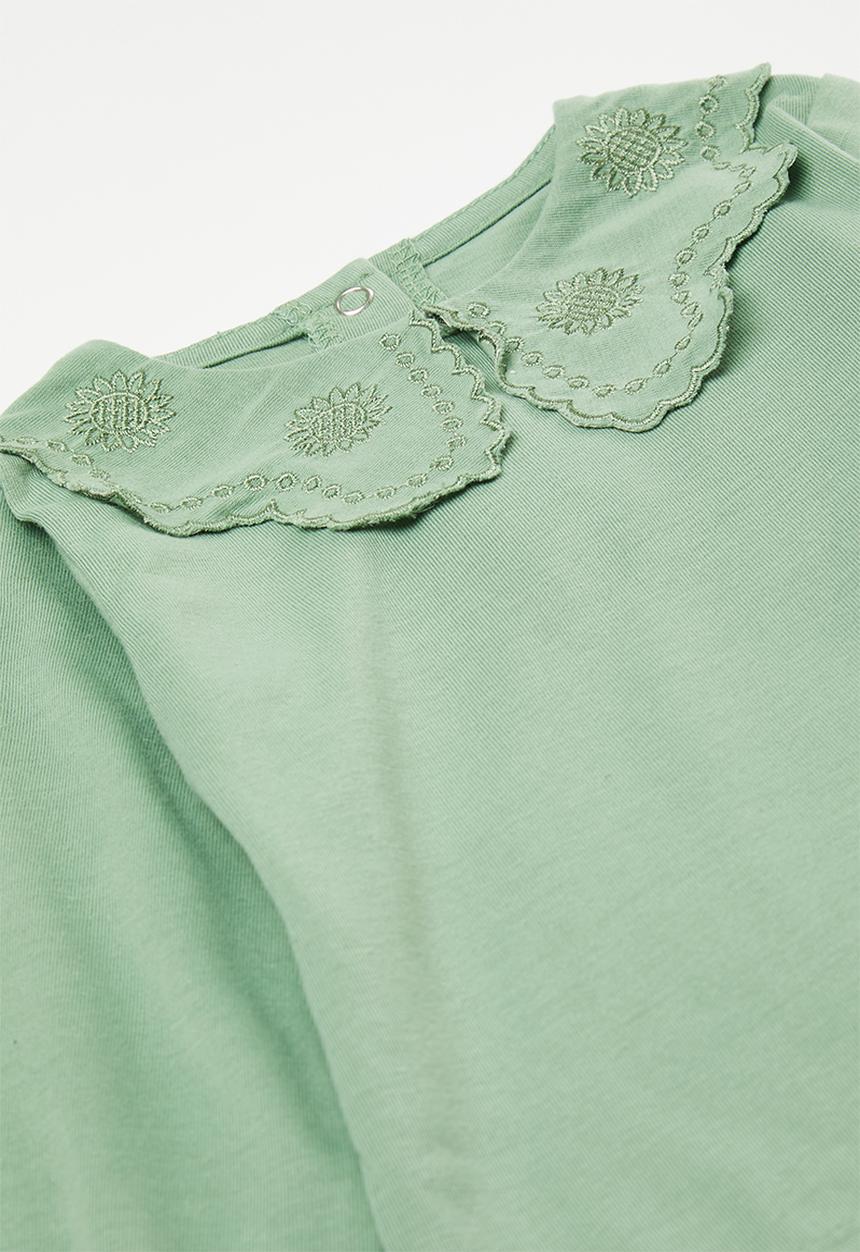 Pop Candy - Long sleeve collared tee - fern green