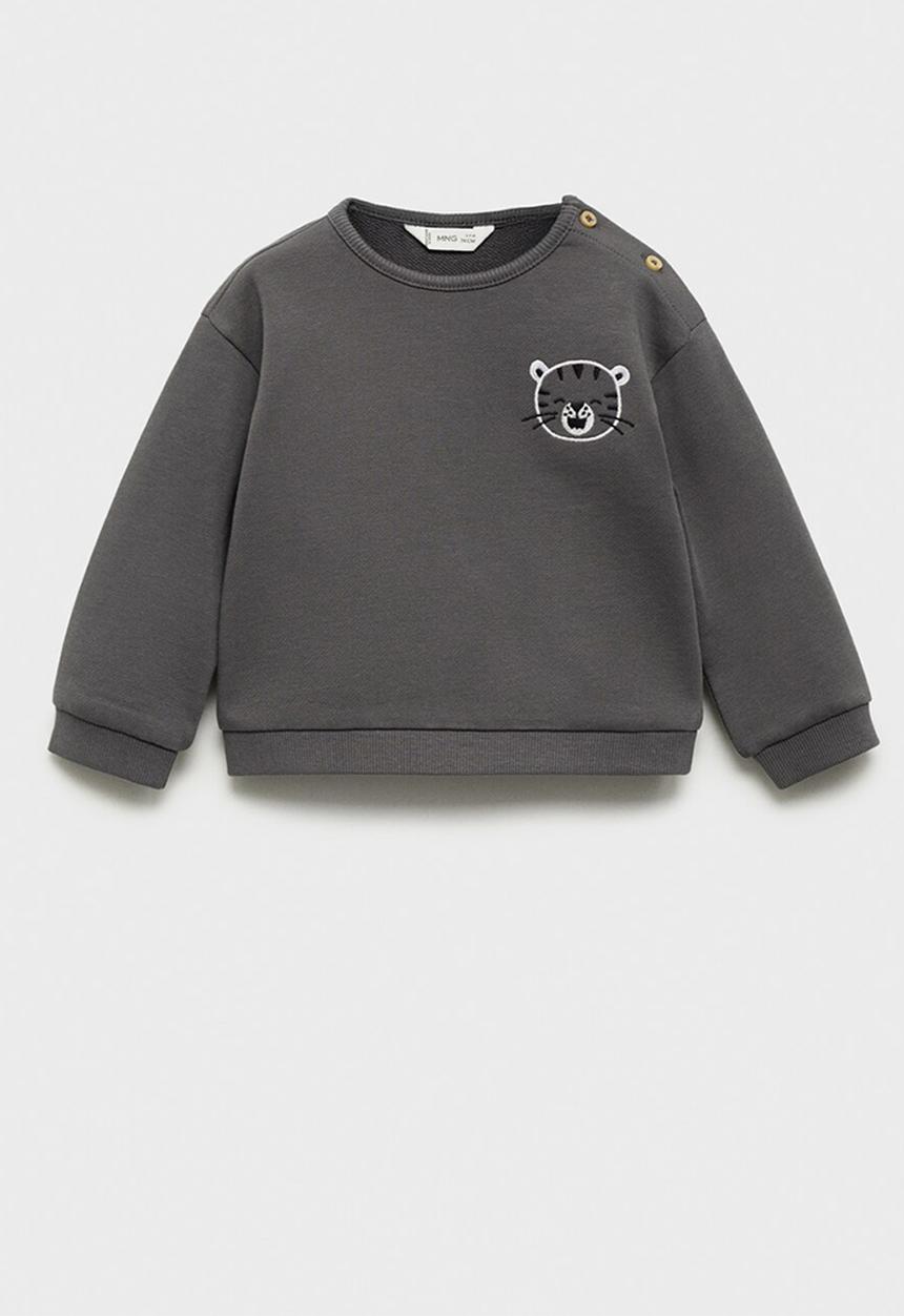MANGO - Sweatshirt tiger - charcoal