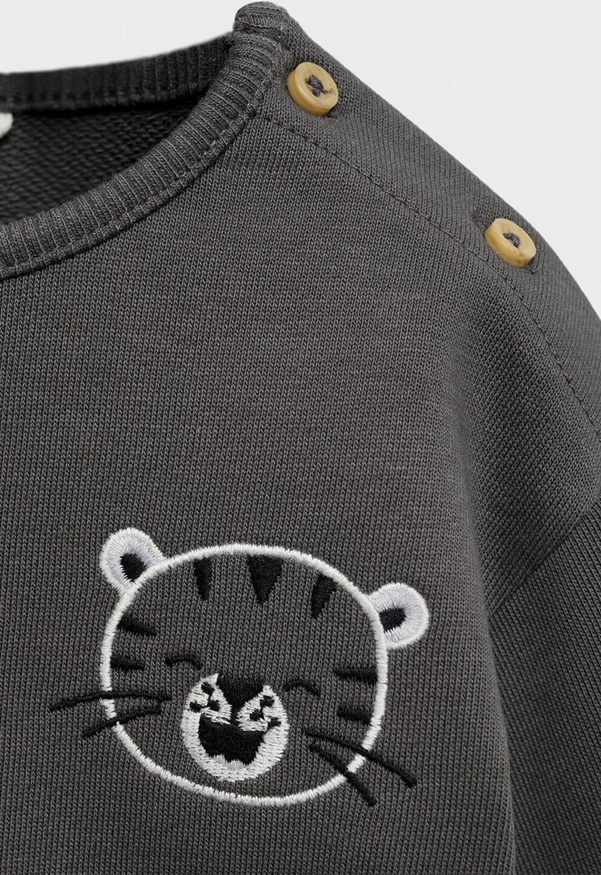 MANGO - Sweatshirt tiger - charcoal