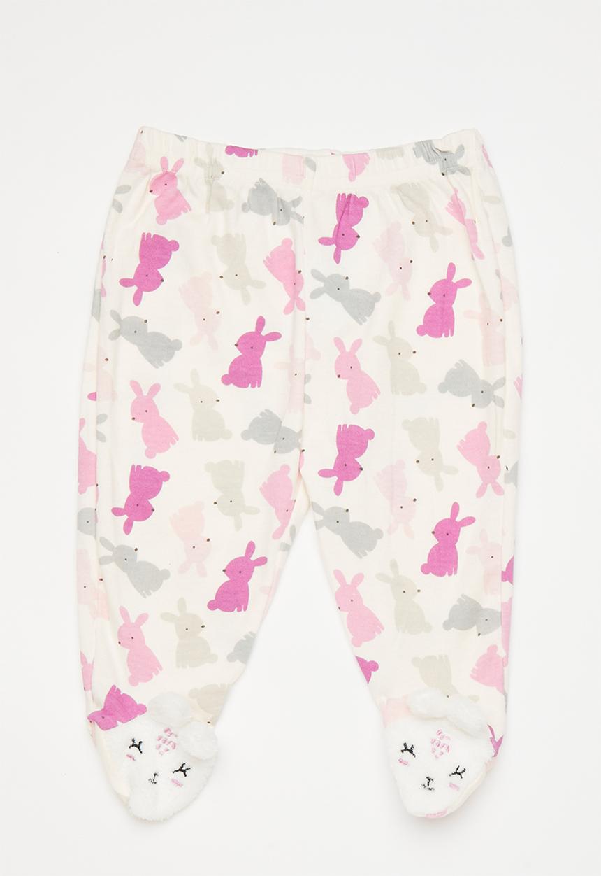 Pop Candy - Footed leggings - white/bunny multi