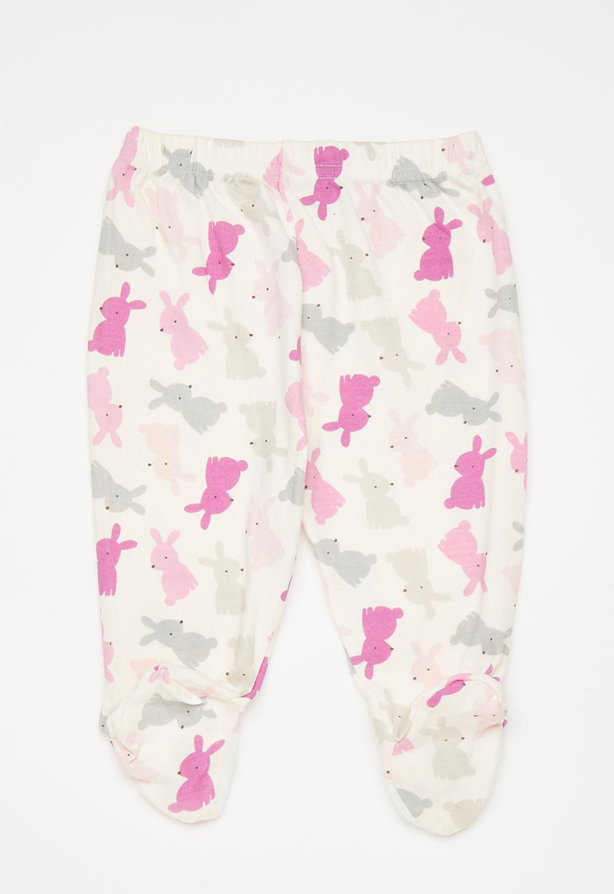 Pop Candy - Footed leggings - white/bunny multi
