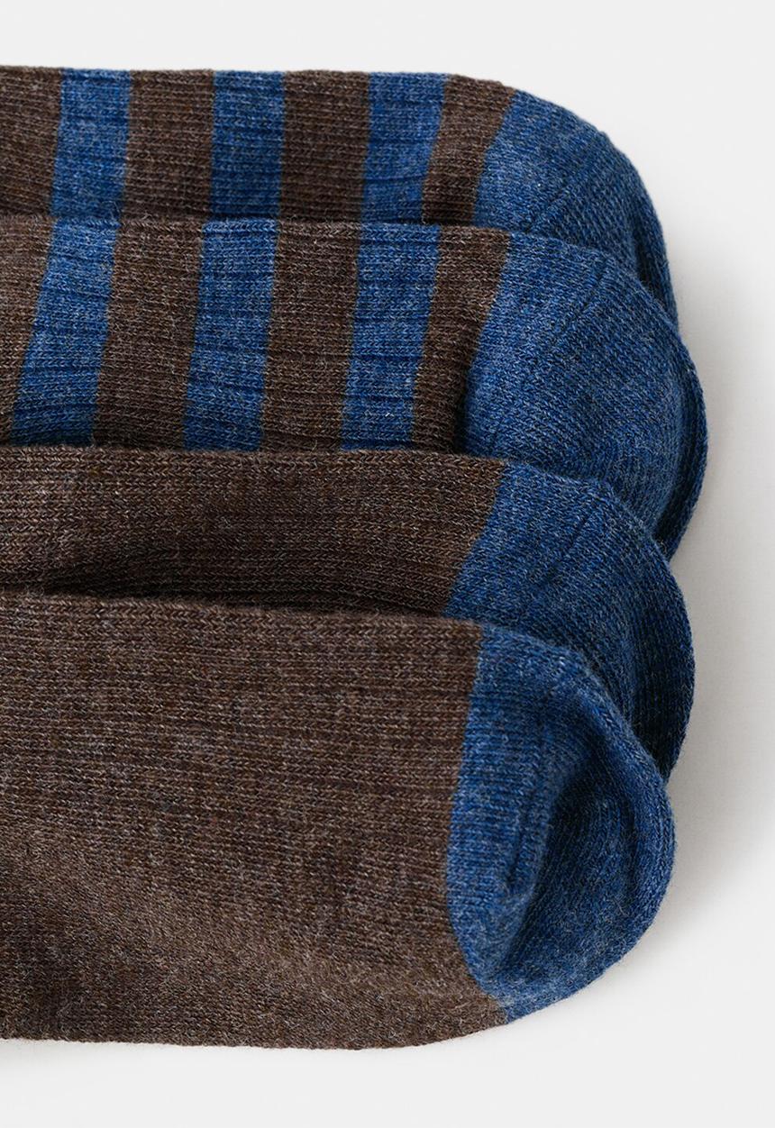 MANGO - Socks RIBSTRIP - Brown
