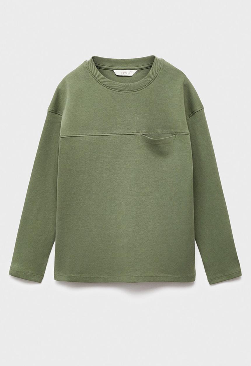 MANGO - T-shirt nubasic - green